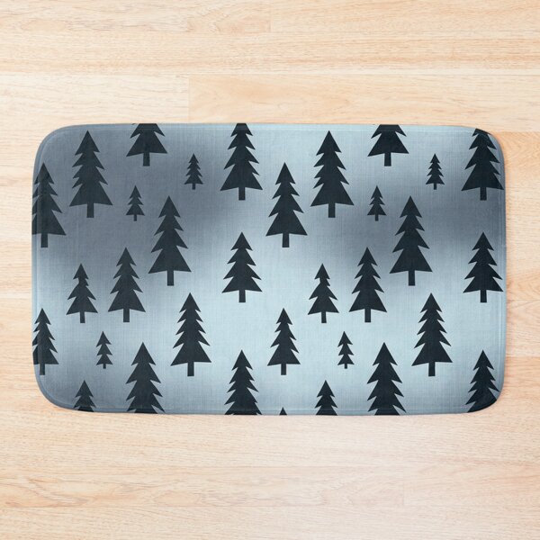 Item preview, Evergreen Forest Silhouette Pattern on Metallic Blue Background designed and sold by Owcomm.