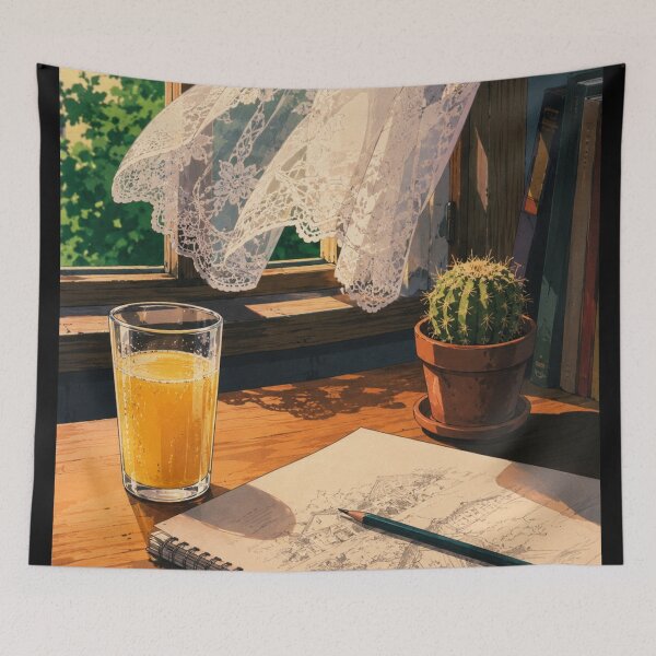Item preview, The Sunlit Desk - Nostalgic Anime Aesthetic designed and sold by bapupa.