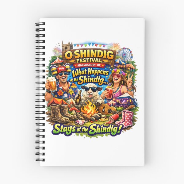 Item preview, O Shindig Festival Malmesbury UK Party Shirt – What Happens at the Shindig Stays at the Shindig Funny Festival Tee designed and sold by Sushikidsntod.
