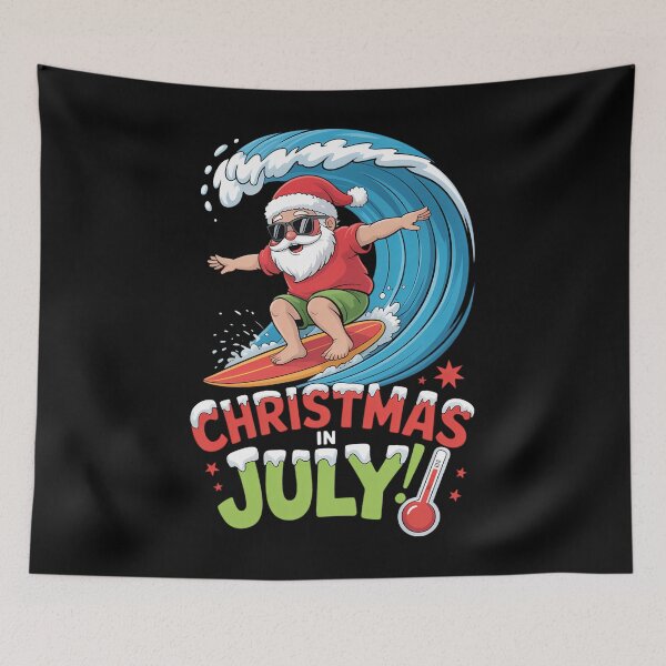 Item preview, Christmas in July Summer Santa Surfing Xmas  designed and sold by SapfireStuArt.
