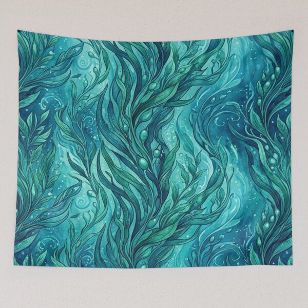 Item preview, Ocean Kelp Forest Watercolor Pattern designed and sold by Owcomm.