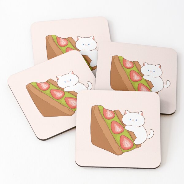 Item preview, Cat with Matcha Fruits Sandwich designed and sold by salposi.