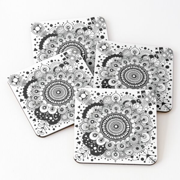 Item preview, Black and White Floral Mandala designed and sold by RAISC.