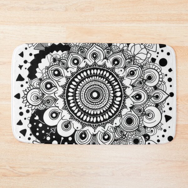 Item preview, Black and White Floral Mandala designed and sold by RAISC.