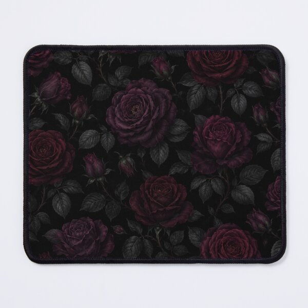 Item preview, Gothic Dark Crimson Roses and Moody Botanical Leaves Pattern designed and sold by Owcomm.