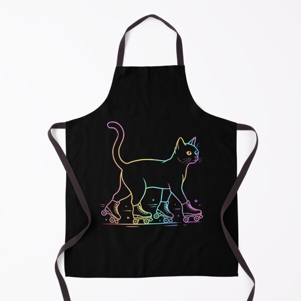Item preview, Rainbow Neon Roller Skate Cat designed and sold by dudelinart.