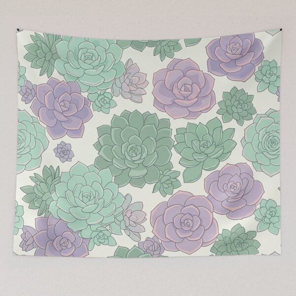 Item preview, Pastel Echeveria Succulent Pattern designed and sold by Owcomm.