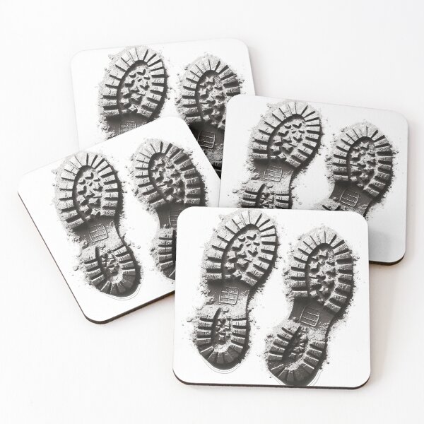Item preview, Hiking Boot Footprints - Realistic Muddy Mud Texture Trail Art designed and sold by Wild-way Art.