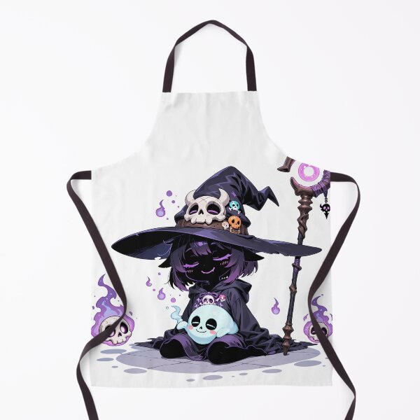 Item preview, Sleepy Chibi Necromancer | Cute Dark Fantasy Witch with Ghost Companion designed and sold by TattooDrive.