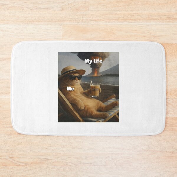 Item preview, Cat Relaxing Meme Chaos Coffee Life Humor designed and sold by GiaoCalonas.
