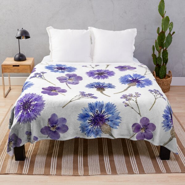 Item preview, Pressed Blue and Purple Wildflower Meadow Pattern designed and sold by Owcomm.