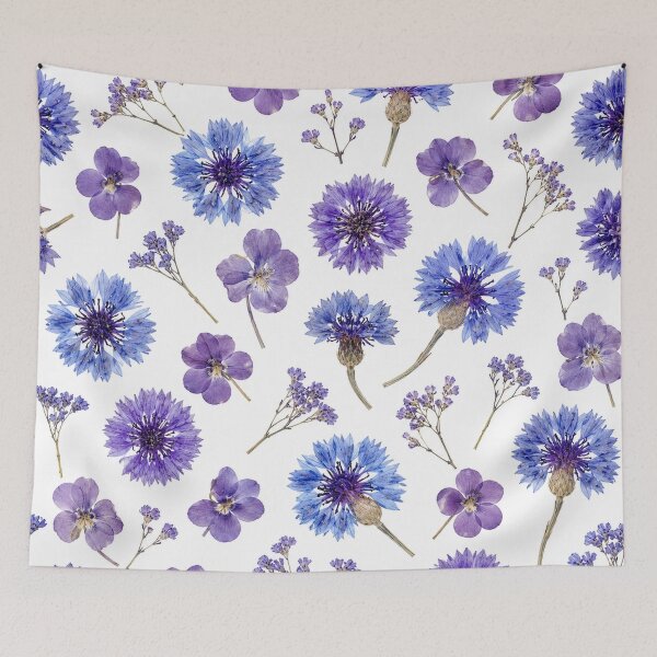 Item preview, Pressed Blue and Purple Wildflower Meadow Pattern designed and sold by Owcomm.