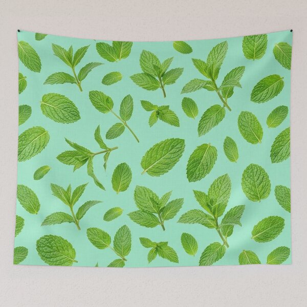 Item preview, Fresh Mint Leaves Pattern designed and sold by Owcomm.