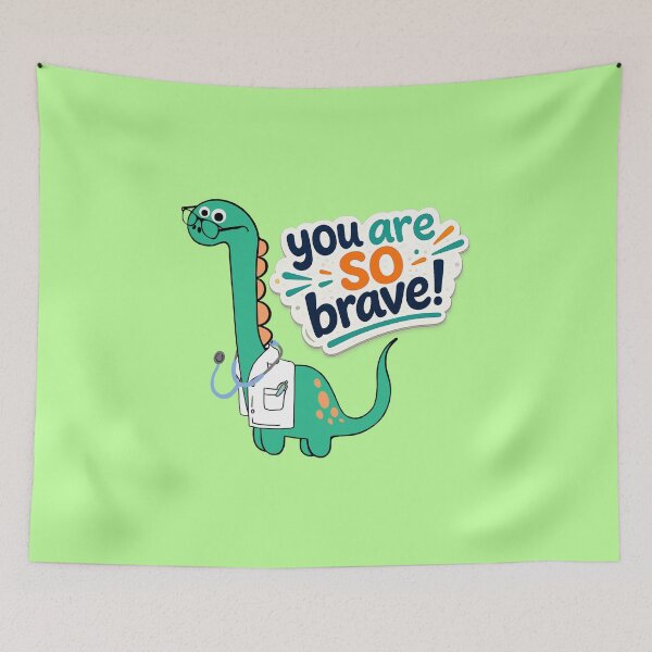 Item preview, You Are So Brave Dino Doctor - Brave Kids Reward Cartoon for Medical Visits designed and sold by karolaart.