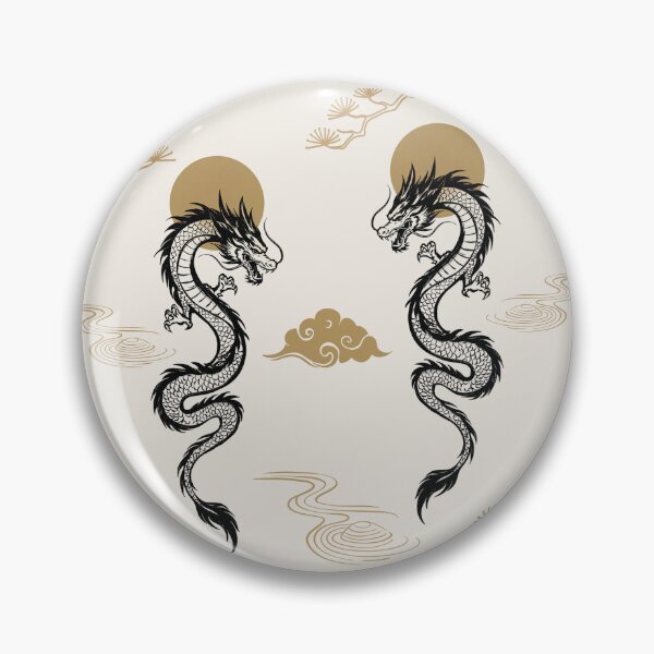 Item preview, Japanese Dragon Pattern | Asian Dragon Wallpaper | Minimalist Oriental Dragon Design designed and sold by MonNoir.