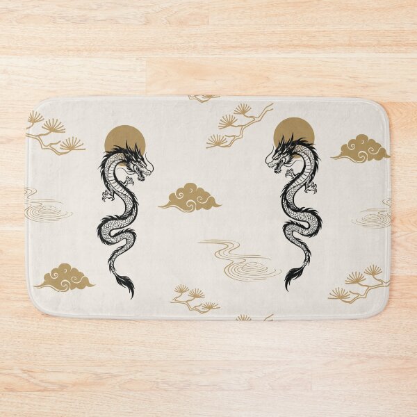 Item preview, Japanese Dragon Pattern | Asian Dragon Wallpaper | Minimalist Oriental Dragon Design designed and sold by MonNoir.