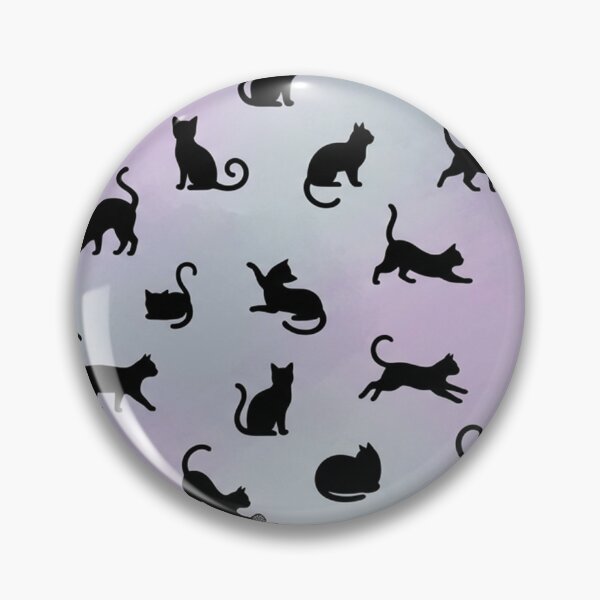 Item preview, Black Cat Pattern Silhouette on Pastel Watercolor Nebula Background designed and sold by Owcomm.