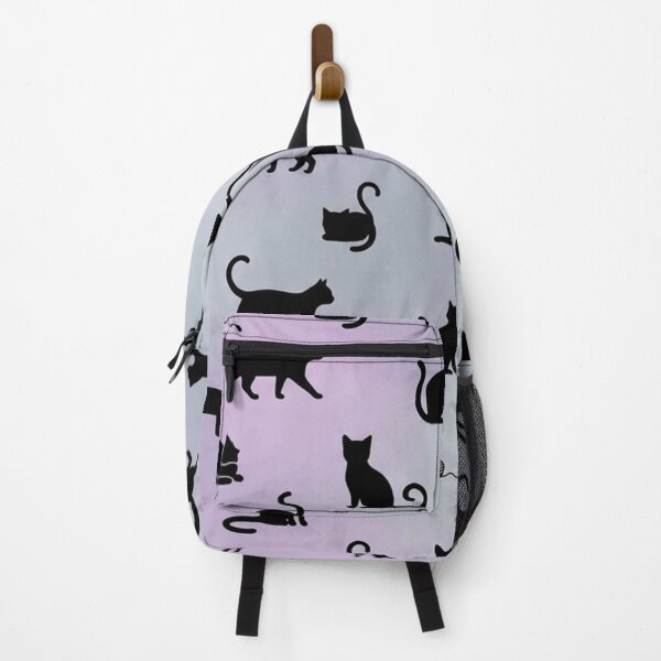 Item preview, Black Cat Pattern Silhouette on Pastel Watercolor Nebula Background designed and sold by Owcomm.