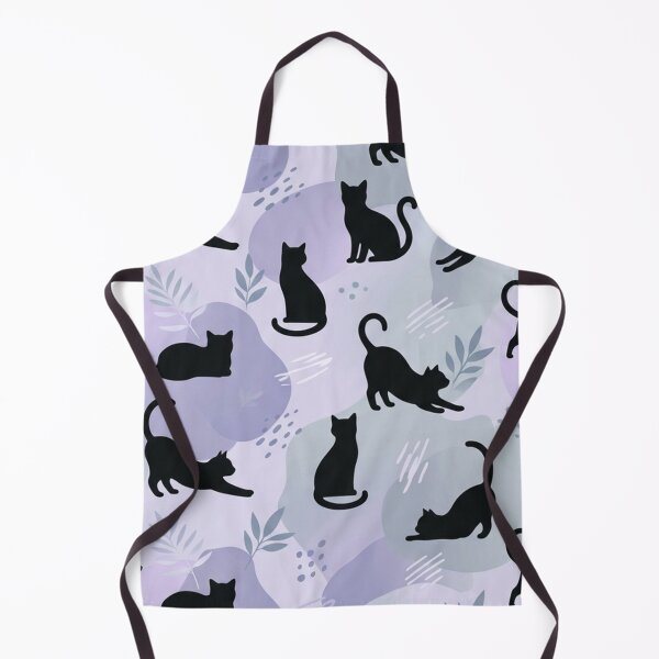 Item preview, Black Cats Seamless Pattern Minimalist Purple and Teal Aesthetic designed and sold by Owcomm.