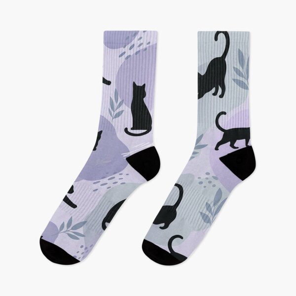 Item preview, Black Cats Seamless Pattern Minimalist Purple and Teal Aesthetic designed and sold by Owcomm.
