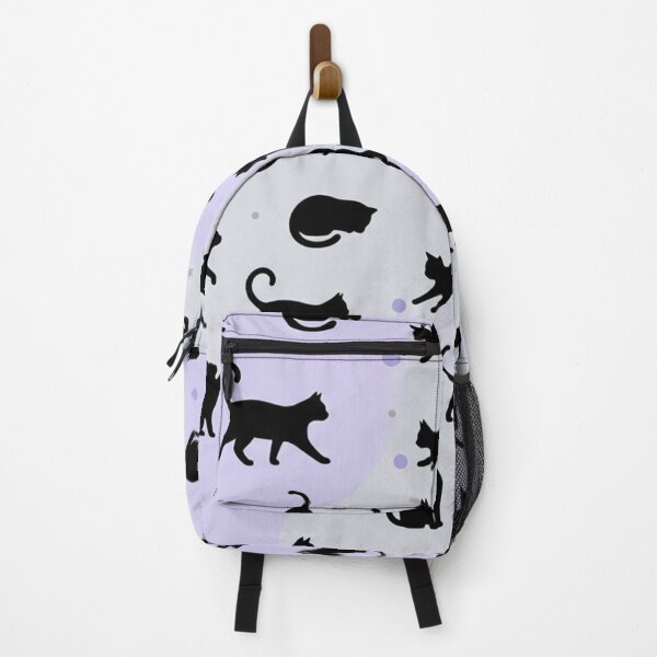 Item preview, Playful Black Cats Silhouette Pattern on Pastel Lavender designed and sold by Owcomm.