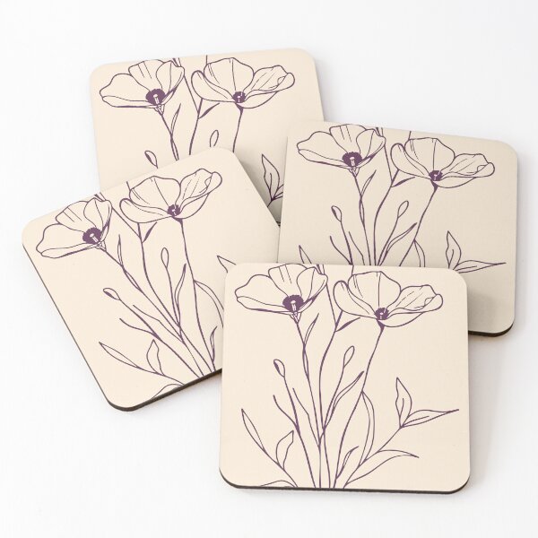 Item preview, Minimalist Poppy Line Art, Botanical Flower designed and sold by CroesCreations.