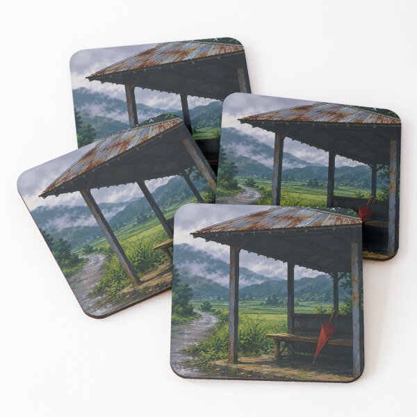 Item preview, Rainy Bus Stop - Vintage Anime Aesthetic designed and sold by bapupa.