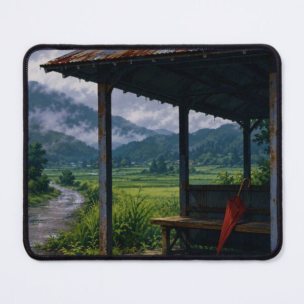 Item preview, Rainy Bus Stop - Vintage Anime Aesthetic designed and sold by bapupa.