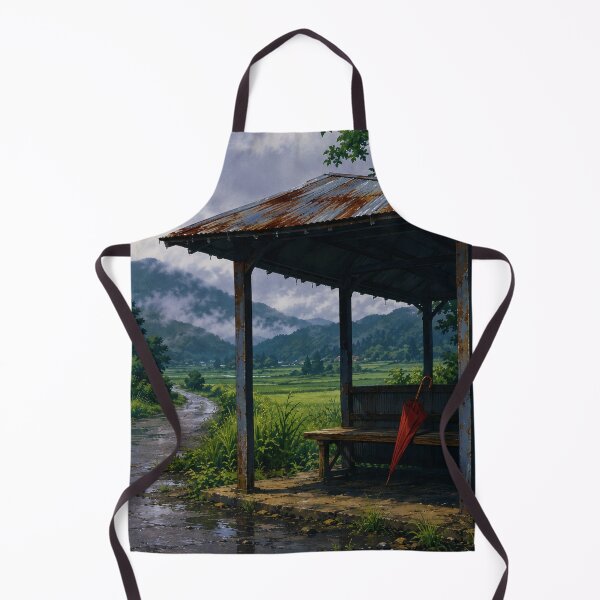 Item preview, Rainy Bus Stop - Vintage Anime Aesthetic designed and sold by bapupa.