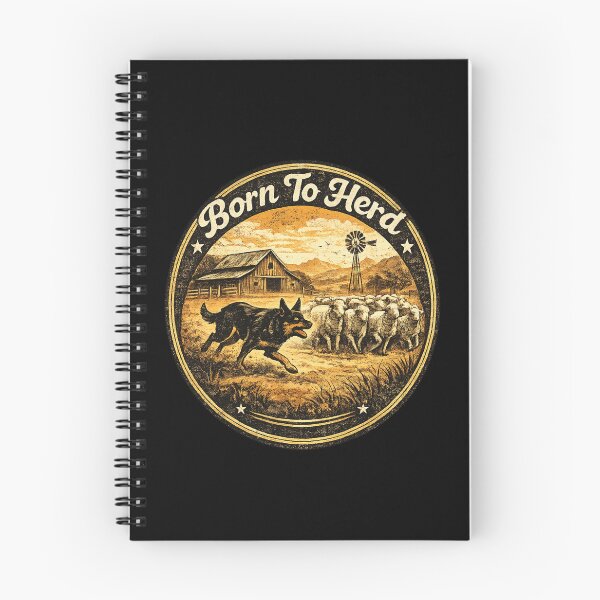 Item preview, Born To Herd Australian Kelpie Vintage Farm Dog Retro Ranch Badge Design designed and sold by Globalcitytees.