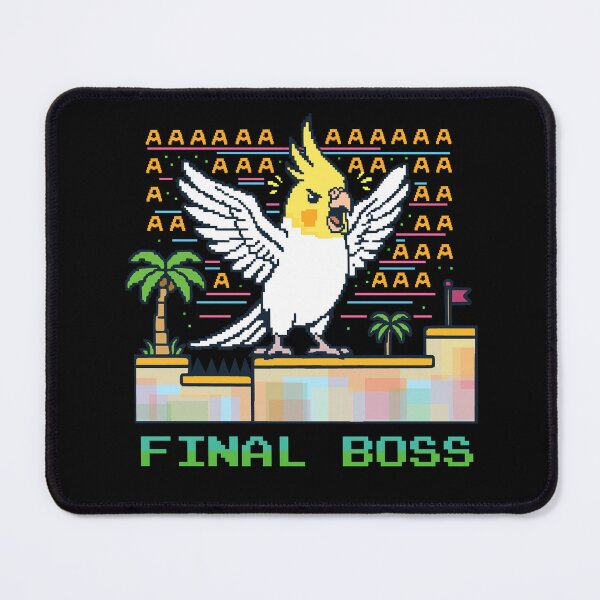 Item preview, Video Game Final Boss Screaming White Cockatiel Pixel Nerd designed and sold by FandomizedRose.