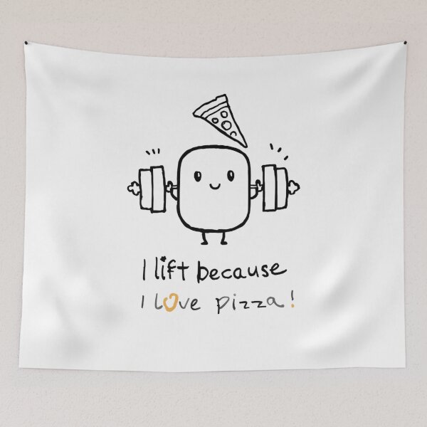 Item preview, I Lift Because I Love Pizza - Funny Gym Dumbbell Design designed and sold by Rufeydesign.