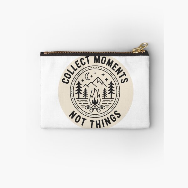 Item preview, Collect moments not things campfire badge black camping outdoor print designed and sold by icemanphotos.