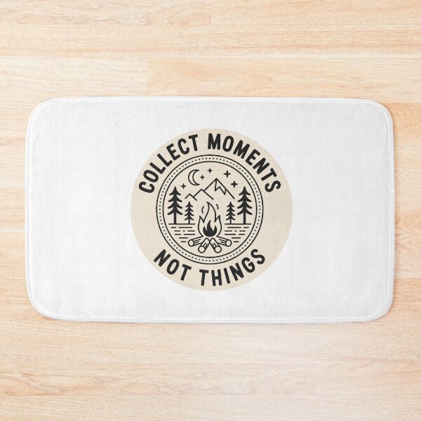 Item preview, Collect moments not things campfire badge black camping outdoor print designed and sold by icemanphotos.