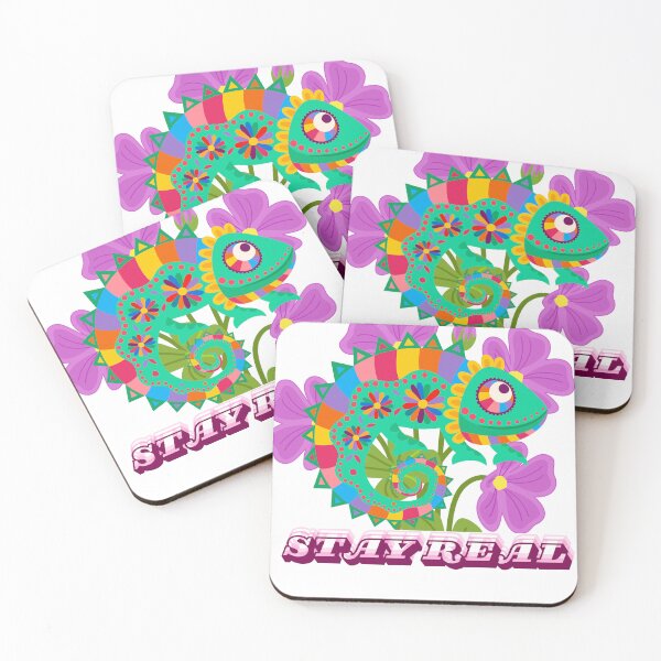 Item preview, Stay Real Colorful Chameleon Floral Graphic designed and sold by GraphixByHub.