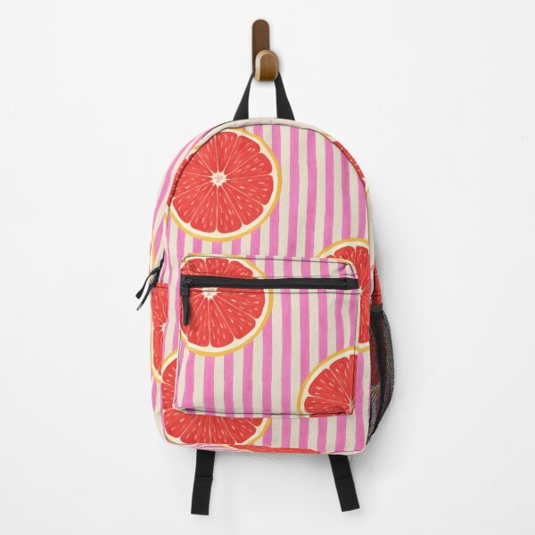 Item preview, Pink grapefruit on pink stripes designed and sold by Meli-moo.