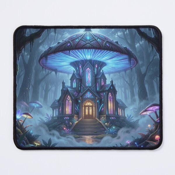 Item preview, Luminescent Mushroom Hall – Surreal architecture between Gothic glow and mystical forest magic designed and sold by FotoworldEdel.