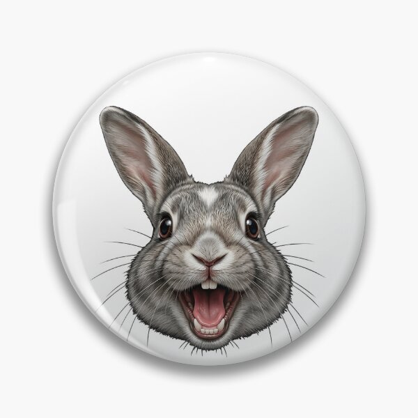 Item preview, Happy Bunny - Super Excited Grey Bunny designed and sold by Happy_Animal.