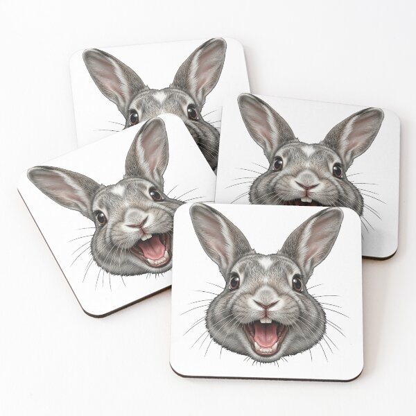 Item preview, Happy Bunny - Super Excited Grey Bunny designed and sold by Happy_Animal.