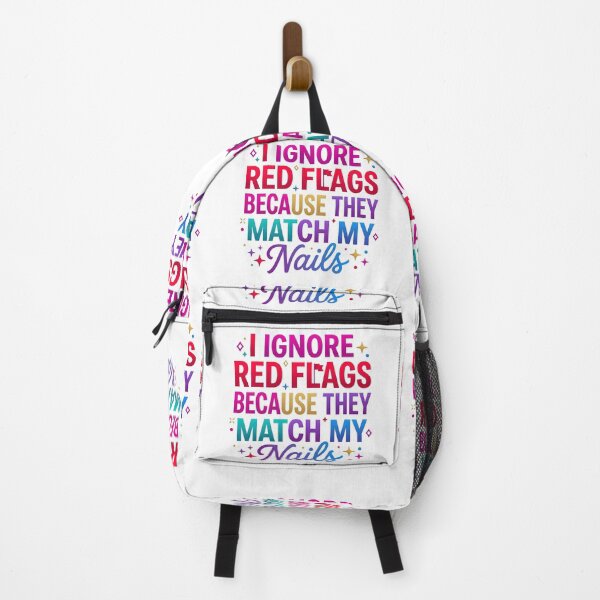 Item preview, ignore red flags, sarcastic saying, colorful typography, workplace joke designed and sold by TrueArtVibes.