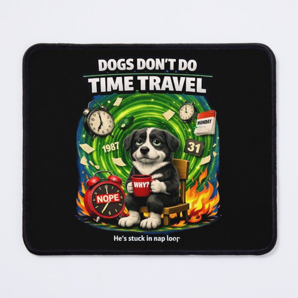 Item preview, Dogs Don’t Do Time Travel – Funny 3D Dog Meme designed and sold by Timeless Junction.