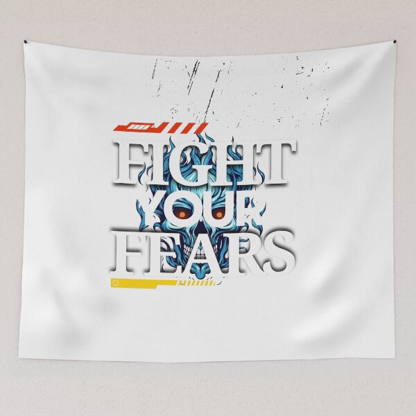 Item preview, Fight Your Fears Blue Flame Skull designed and sold by GraphixByHub.