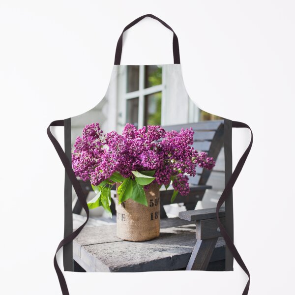 Item preview, Purple Lilacs in Rustic Burlap Container Outdoors designed and sold by katifinell.