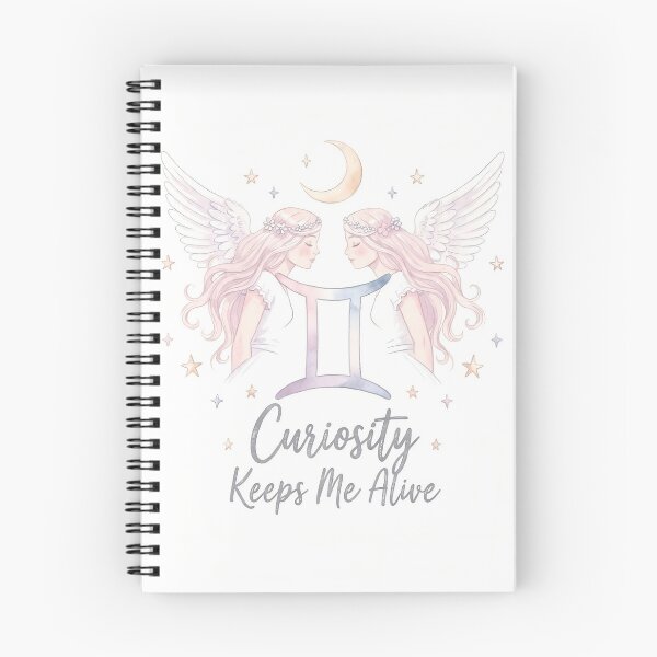 Item preview, Gemini Curiosity Keeps Me Alive Zodiac Art Print designed and sold by Zodiac Celestial Art.