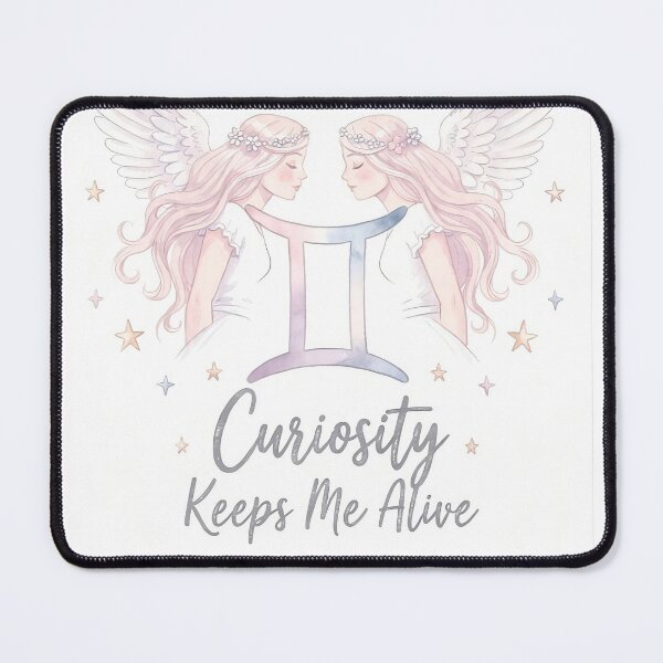 Item preview, Gemini Curiosity Keeps Me Alive Zodiac Art Print designed and sold by Zodiac Celestial Art.