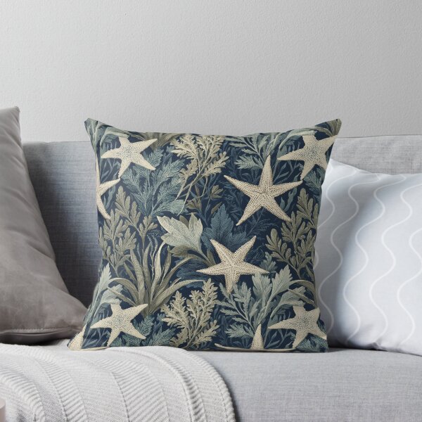 Item preview, Seaweed & Starfish - Navy Blue Coastal Arts & Crafts Design designed and sold by BestVarieties.