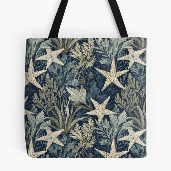 Item preview, Seaweed & Starfish - Navy Blue Coastal Arts & Crafts Design designed and sold by BestVarieties.