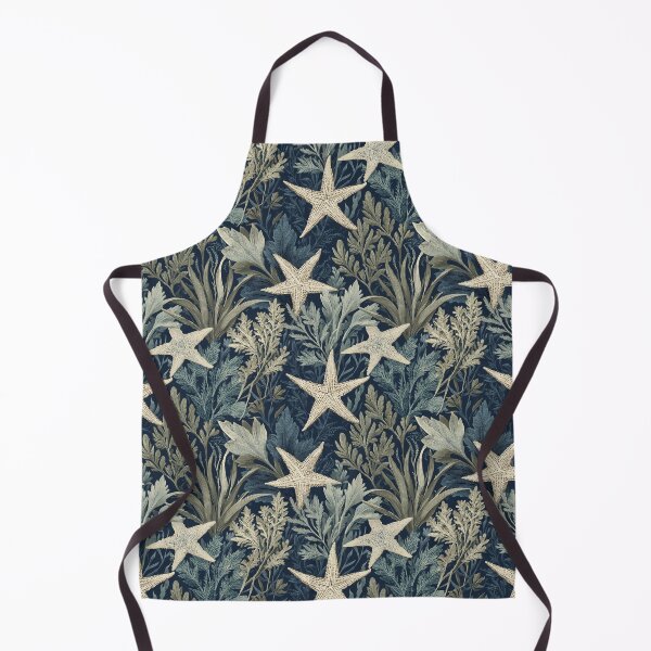 Item preview, Seaweed & Starfish - Navy Blue Coastal Arts & Crafts Design designed and sold by BestVarieties.
