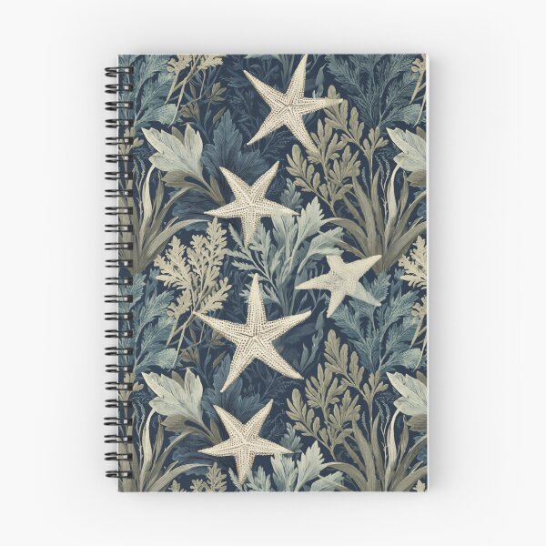 Item preview, Seaweed & Starfish - Navy Blue Coastal Arts & Crafts Design designed and sold by BestVarieties.