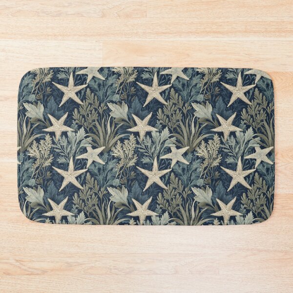 Item preview, Seaweed & Starfish - Navy Blue Coastal Arts & Crafts Design designed and sold by BestVarieties.